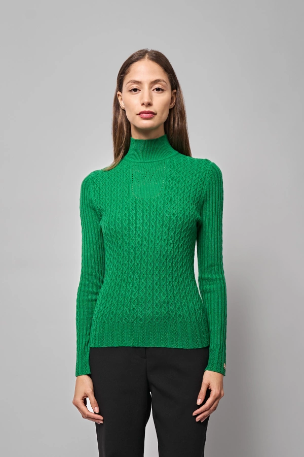 wholesale Gaia JM Logo pointelle sweater john meyer